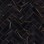 Magnifica Era Luxury Sahara Noir 1" x 4" Herringbone Satin